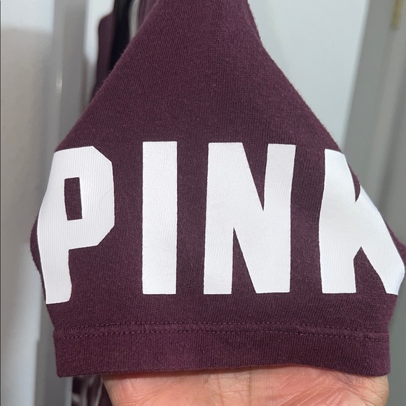 PINK Victoria's Secret Maroon V-Neck Tee - Picture 4 of 5